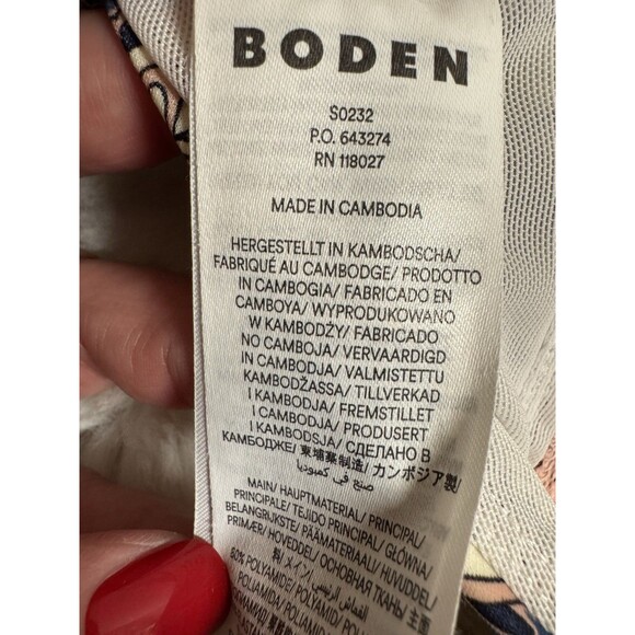 BODEN Arezzo V-neck Bikini Top True Navy, Paisley Terrace & Matching Bottom 8-10 - Picture 7 of 10